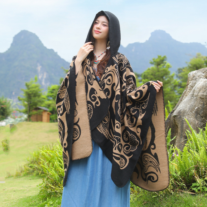 New Women's Hooded Shawl Warm  - Go Ethnic Fashion ulasan dan harga