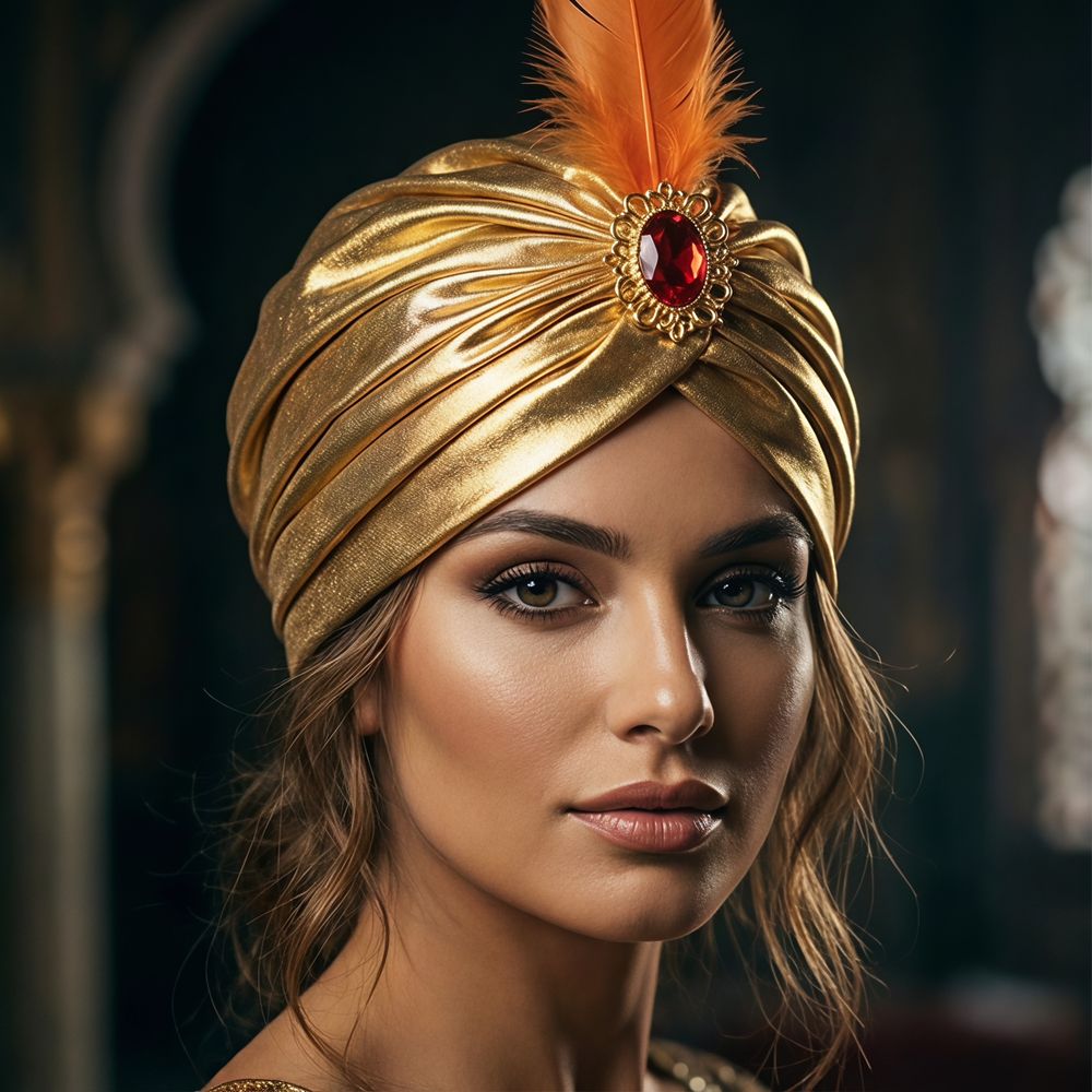 Dress Up Feather Turban Hat Ar - Ethnic Fashion India ulasan dan harga