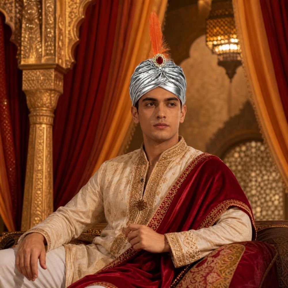 Dress Up Feather Turban Hat Ar - Ethnic Fashion India ulasan dan harga